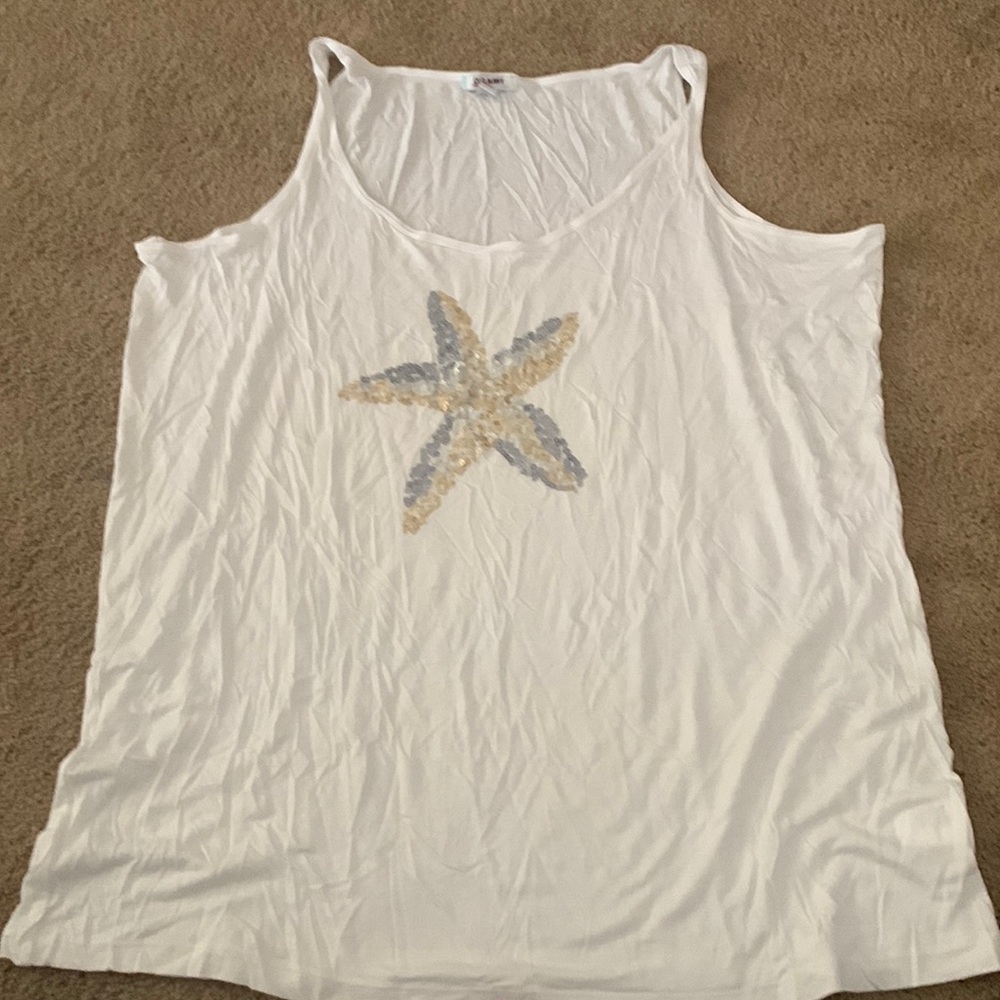 Old Navy Tank Top Women’s 3X Cream With Starfish